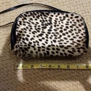 Small leather and pony hair purse